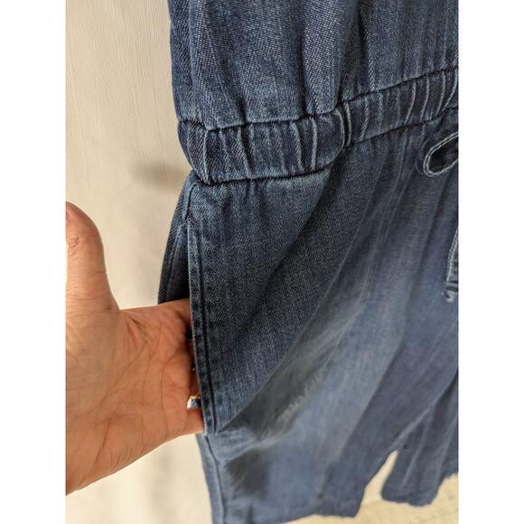 Cloth & Stone Denim Jumpsuit Womens Size Medium Blue Cotton Tencel Pockets - Picture 3 of 10
